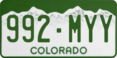 CO license plate 992MYY