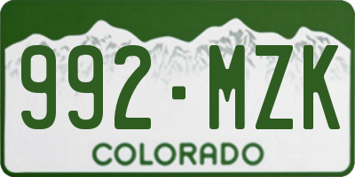 CO license plate 992MZK