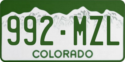 CO license plate 992MZL