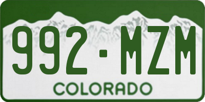 CO license plate 992MZM
