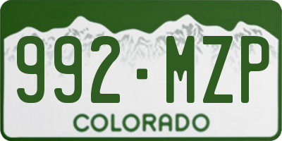 CO license plate 992MZP