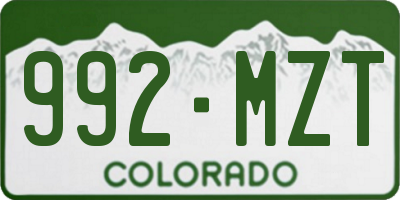 CO license plate 992MZT