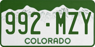 CO license plate 992MZY