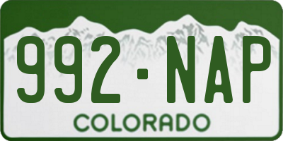 CO license plate 992NAP
