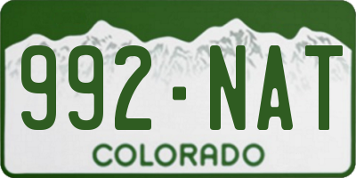 CO license plate 992NAT