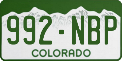 CO license plate 992NBP