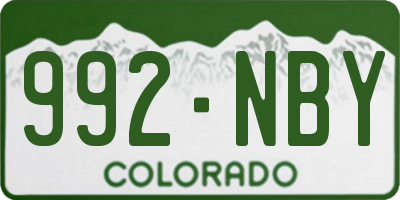 CO license plate 992NBY