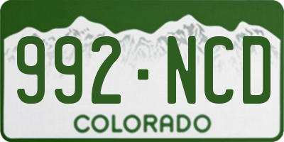 CO license plate 992NCD