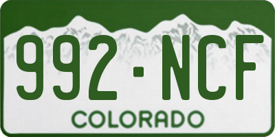 CO license plate 992NCF