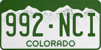 CO license plate 992NCI