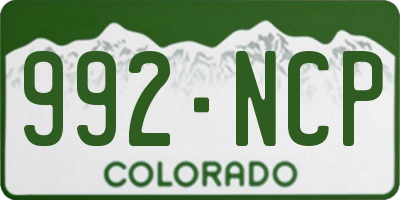 CO license plate 992NCP