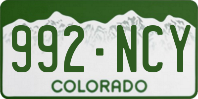 CO license plate 992NCY