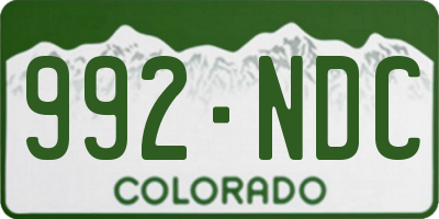 CO license plate 992NDC