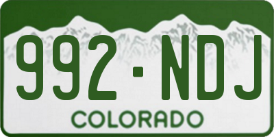 CO license plate 992NDJ