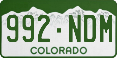 CO license plate 992NDM