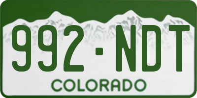 CO license plate 992NDT