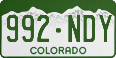 CO license plate 992NDY