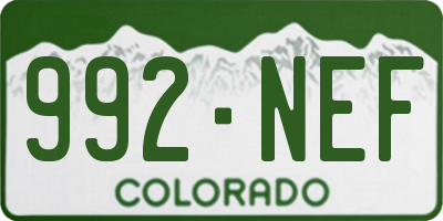 CO license plate 992NEF