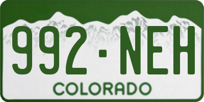 CO license plate 992NEH