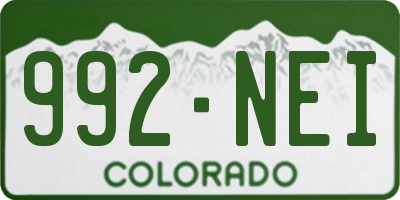 CO license plate 992NEI