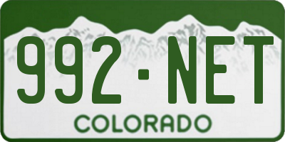 CO license plate 992NET
