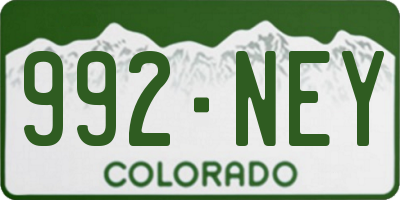 CO license plate 992NEY