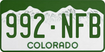 CO license plate 992NFB