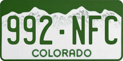 CO license plate 992NFC