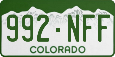CO license plate 992NFF