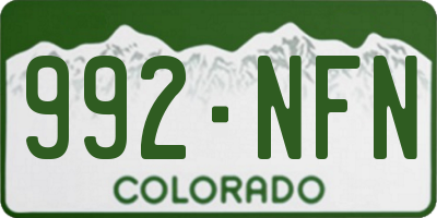 CO license plate 992NFN