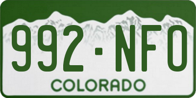 CO license plate 992NFO