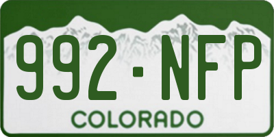 CO license plate 992NFP