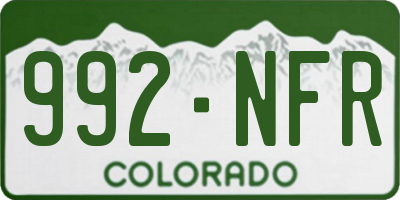 CO license plate 992NFR