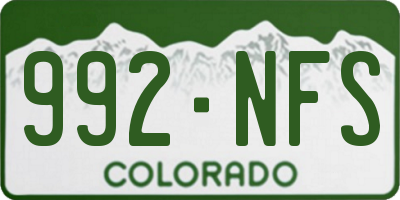CO license plate 992NFS