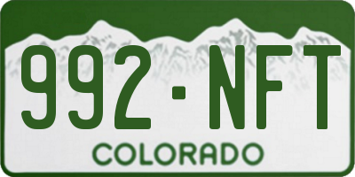 CO license plate 992NFT