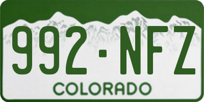 CO license plate 992NFZ