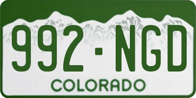 CO license plate 992NGD