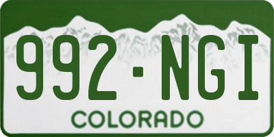 CO license plate 992NGI