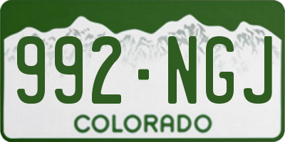 CO license plate 992NGJ