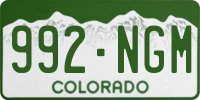 CO license plate 992NGM