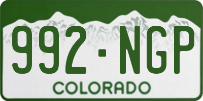 CO license plate 992NGP