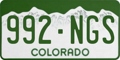 CO license plate 992NGS