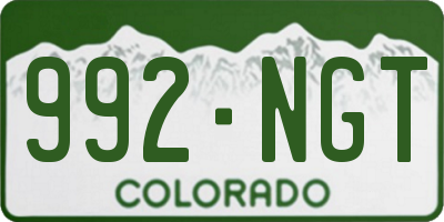 CO license plate 992NGT