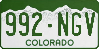 CO license plate 992NGV