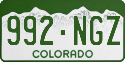 CO license plate 992NGZ