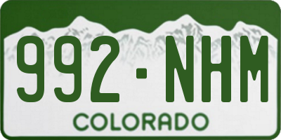 CO license plate 992NHM