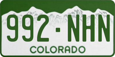 CO license plate 992NHN