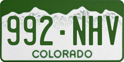 CO license plate 992NHV