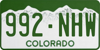 CO license plate 992NHW