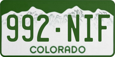 CO license plate 992NIF